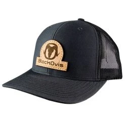 BlackOvis Leather Meshback Trucker Cap -Superfeet Shop blackovis leather patch meshback black arch 2