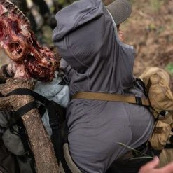 Stone Glacier Helio Lightweight Mid-Layer Hoody -Superfeet Shop stone glacier helio lightweight mid layer hoody granite grey lifestyle