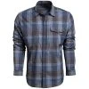 Vortex Trail Call Tech Flannel Long Sleeve Shirt -Superfeet Shop vortex men s trail call tech flannel blue grey 1